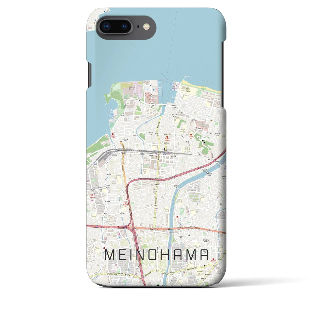【姪浜(福岡県)】地図柄iPhoneケース(バックカバータイプ)