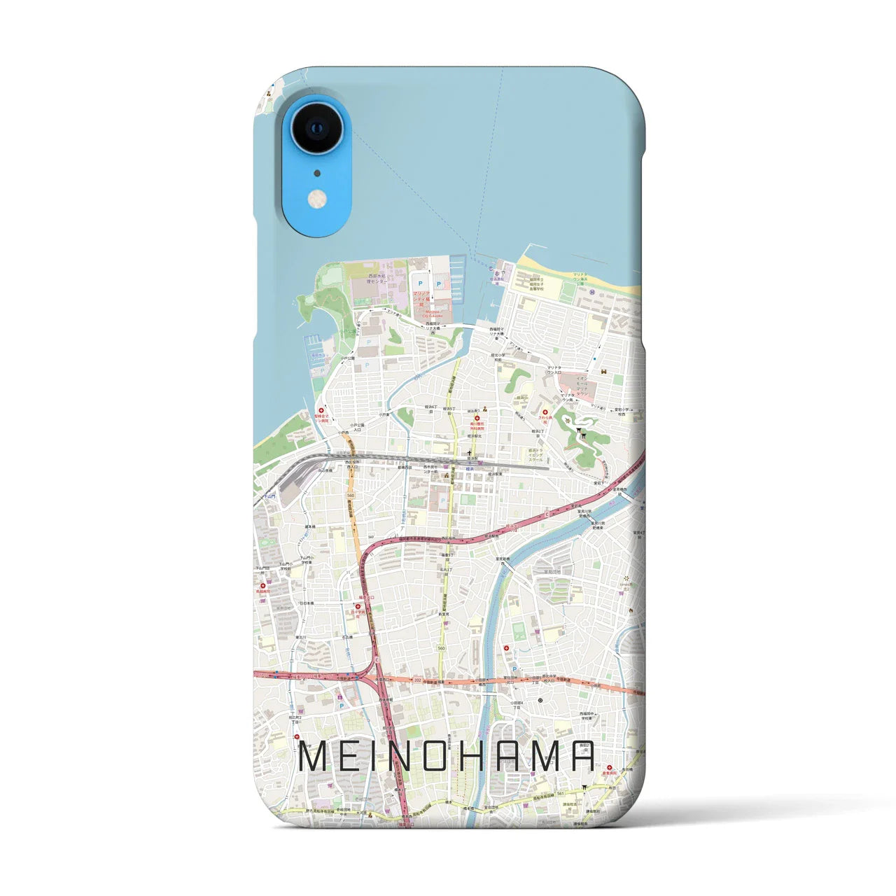 【姪浜(福岡県)】地図柄iPhoneケース(バックカバータイプ)