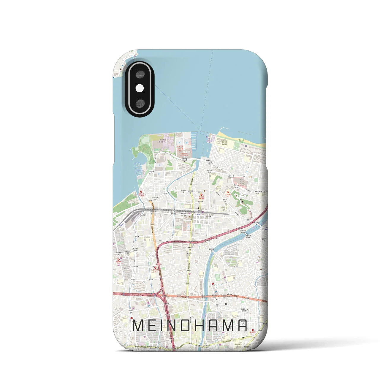 【姪浜(福岡県)】地図柄iPhoneケース(バックカバータイプ)