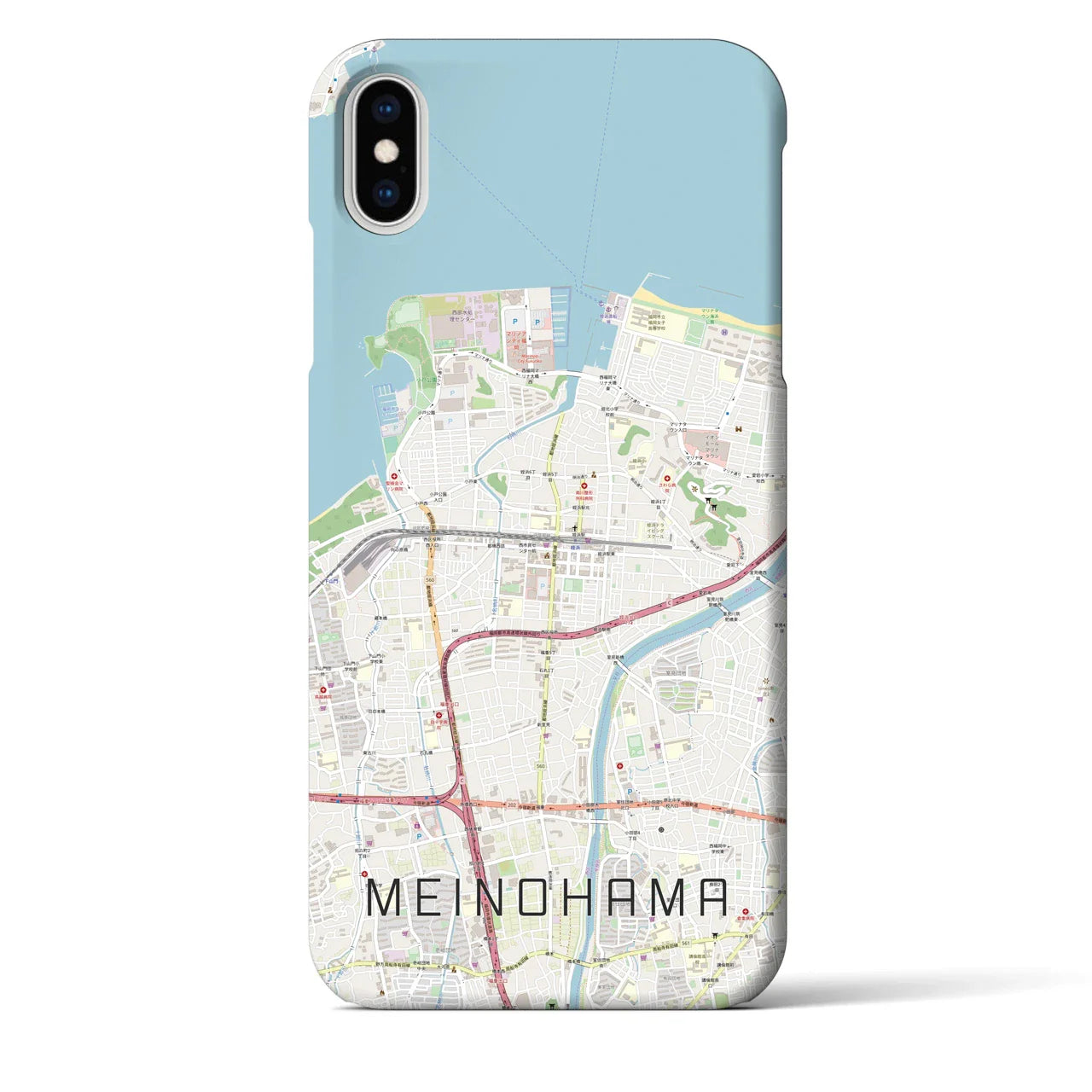 【姪浜(福岡県)】地図柄iPhoneケース(バックカバータイプ)