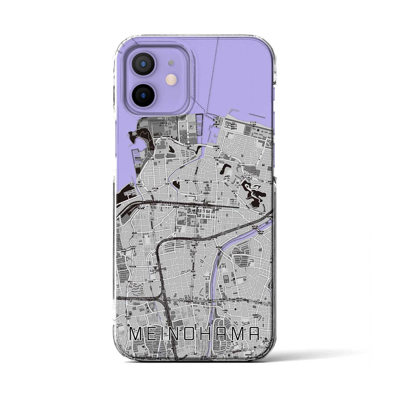 【姪浜(福岡県)】地図柄iPhoneケース(クリアタイプ)