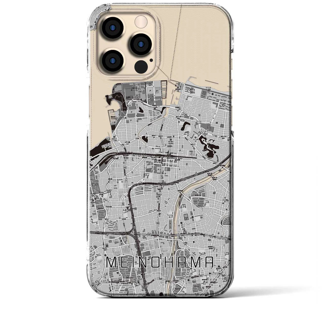 【姪浜(福岡県)】地図柄iPhoneケース(クリアタイプ)