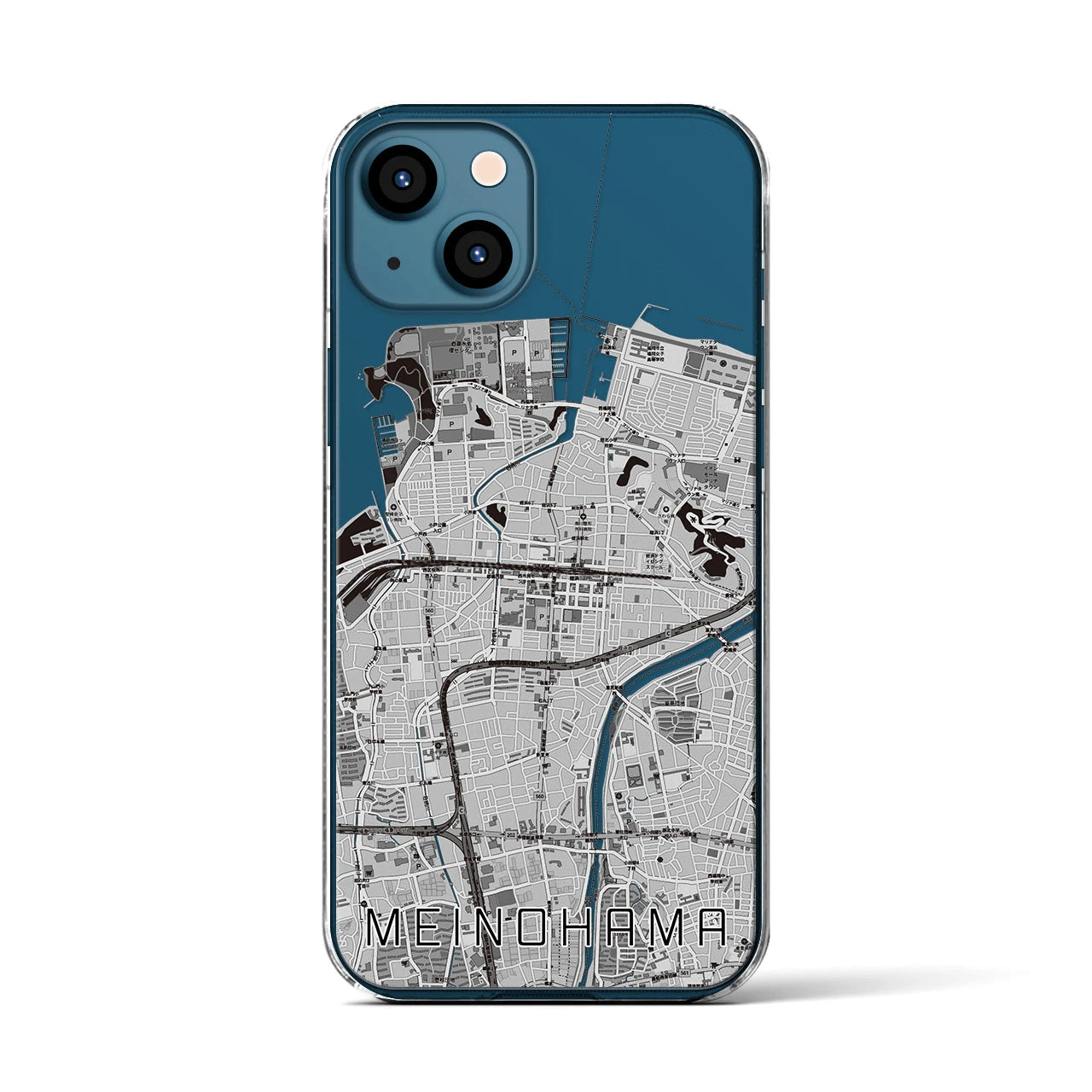 【姪浜(福岡県)】地図柄iPhoneケース(クリアタイプ)