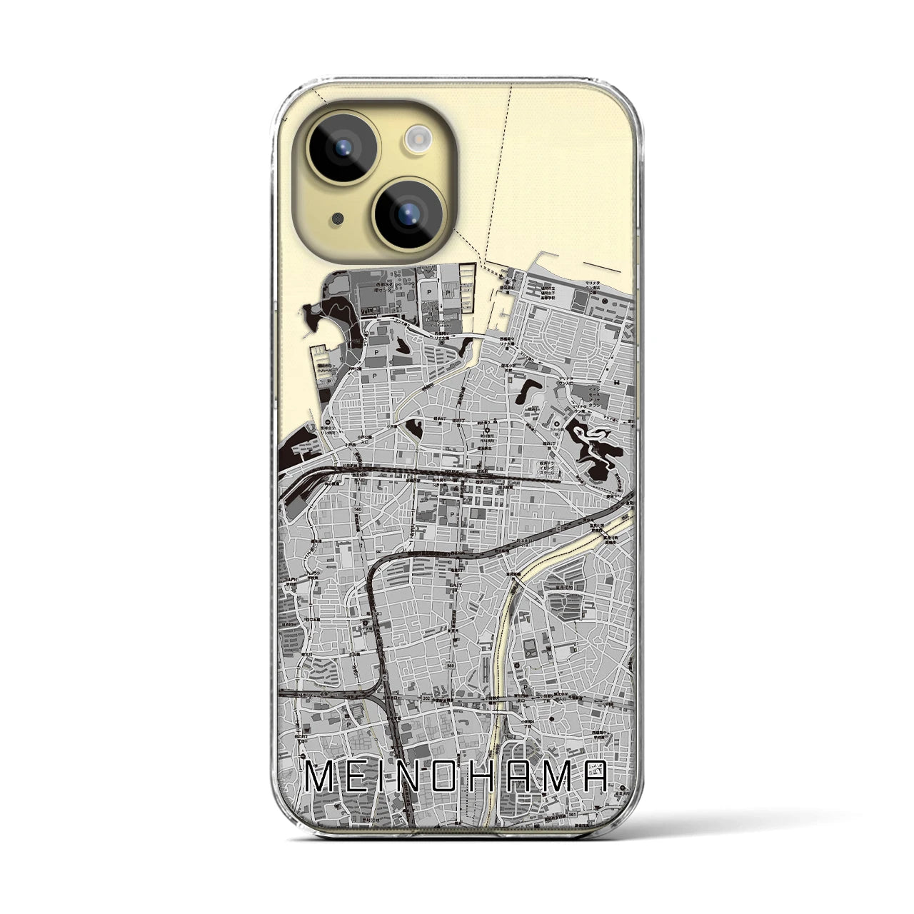 【姪浜(福岡県)】地図柄iPhoneケース(クリアタイプ)