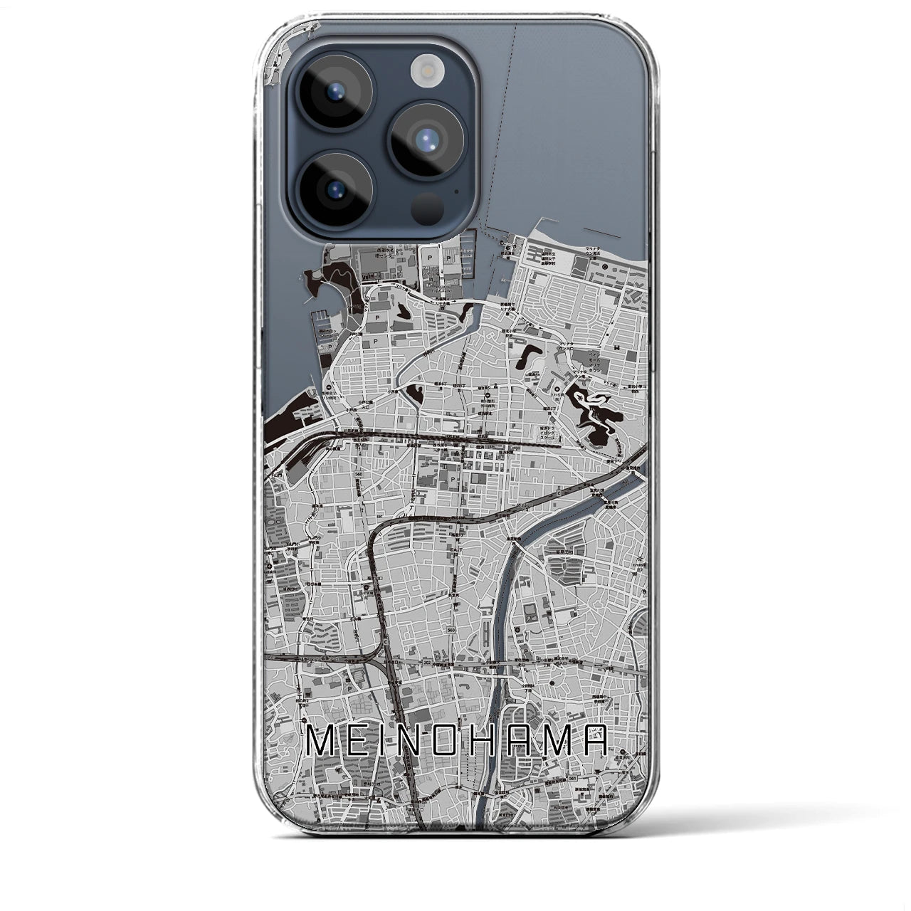 【姪浜(福岡県)】地図柄iPhoneケース(クリアタイプ)