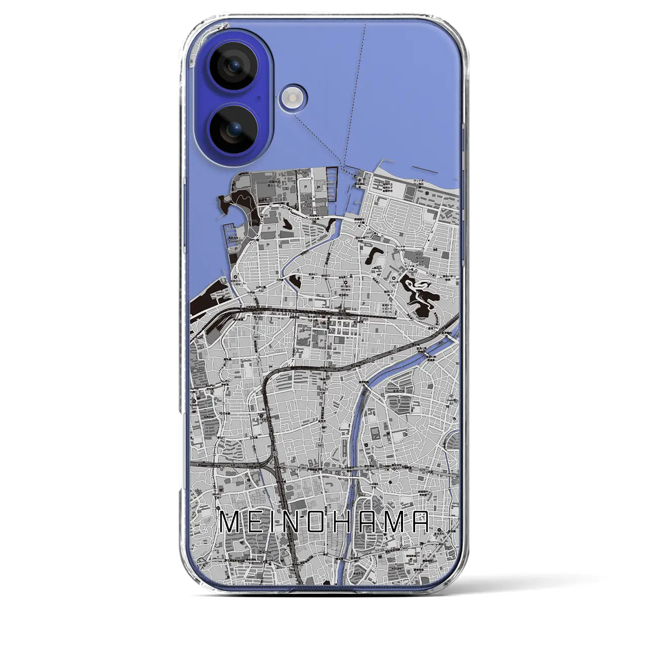 【姪浜(福岡県)】地図柄iPhoneケース(クリアタイプ)