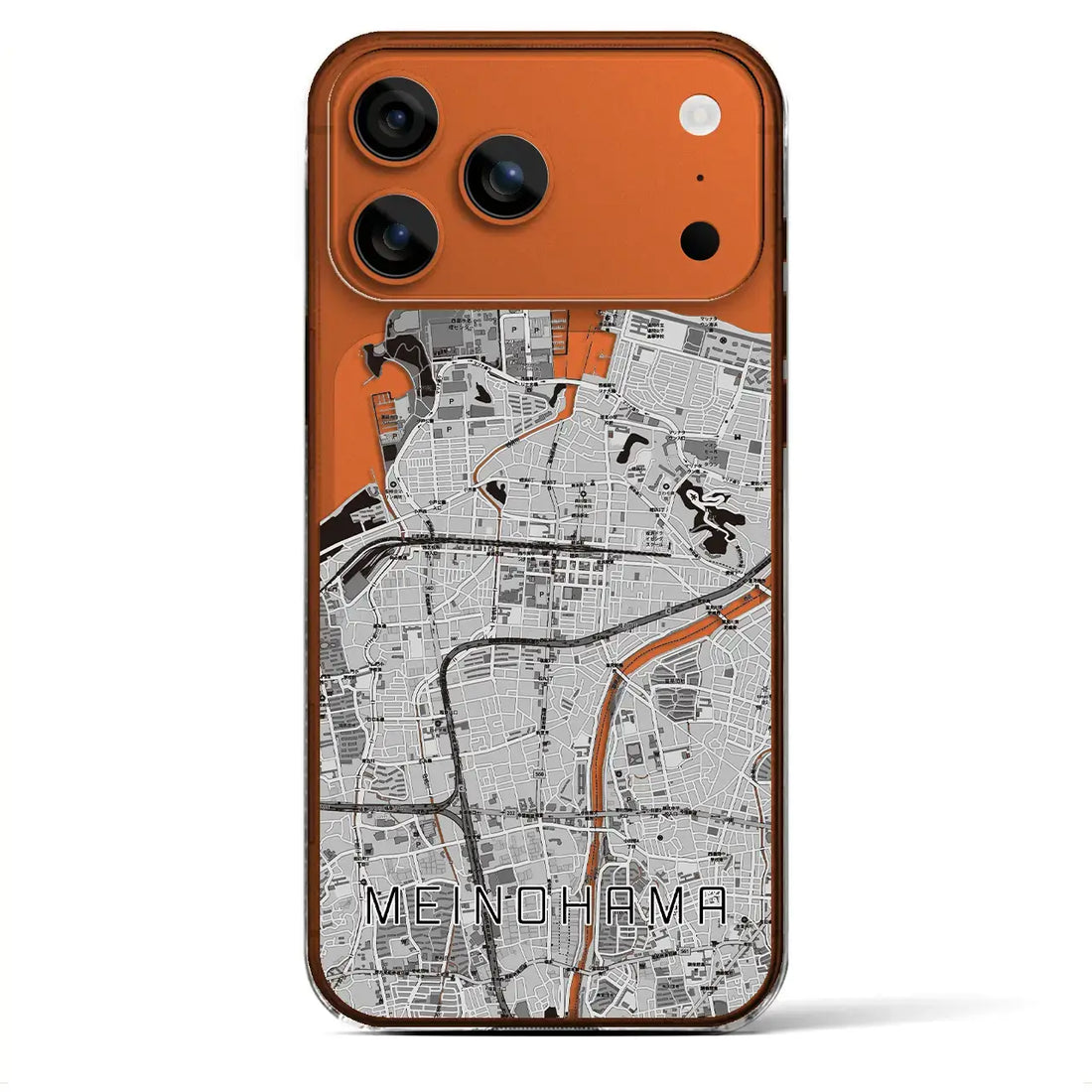 【姪浜(福岡県)】地図柄iPhoneケース(クリアタイプ)