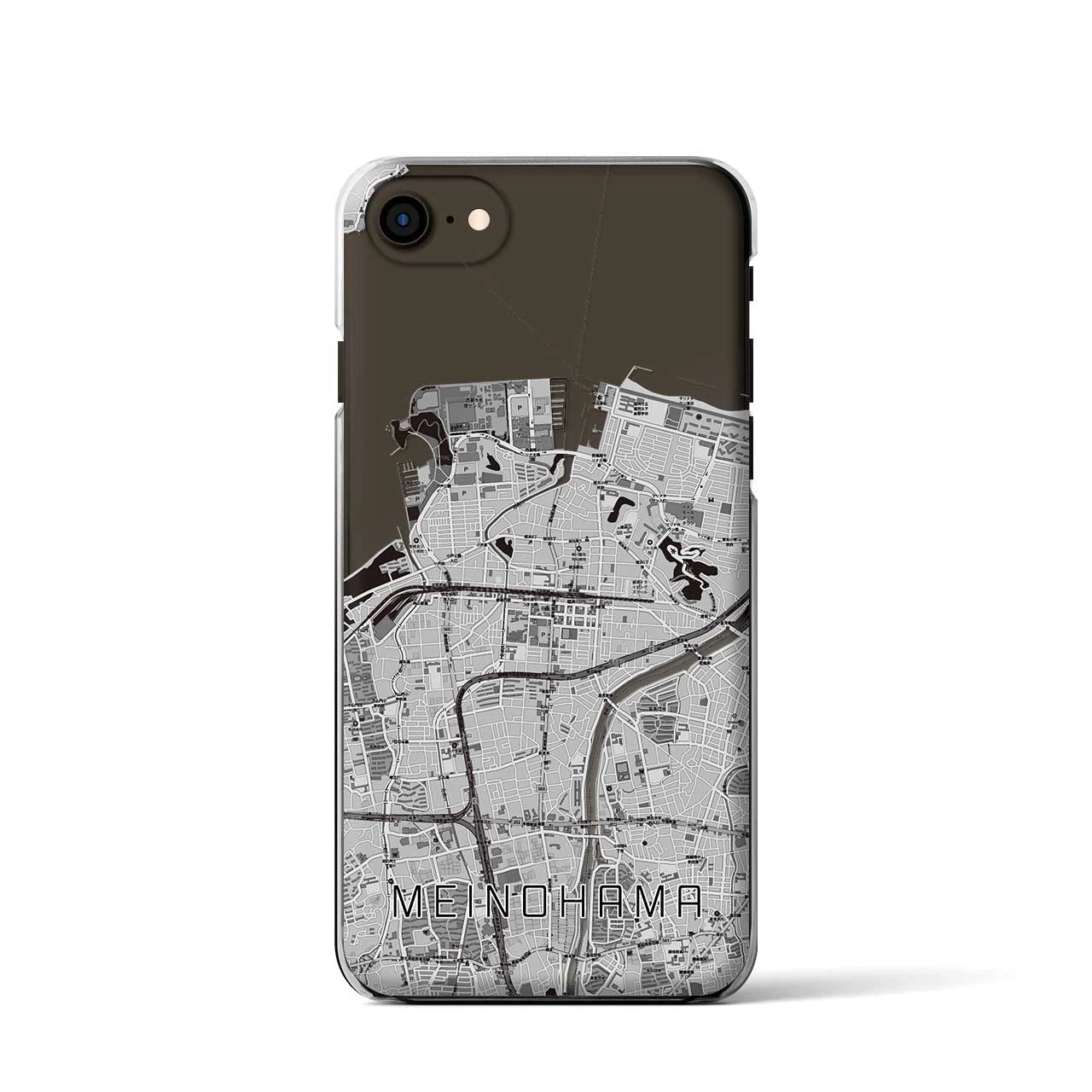 【姪浜(福岡県)】地図柄iPhoneケース(クリアタイプ)