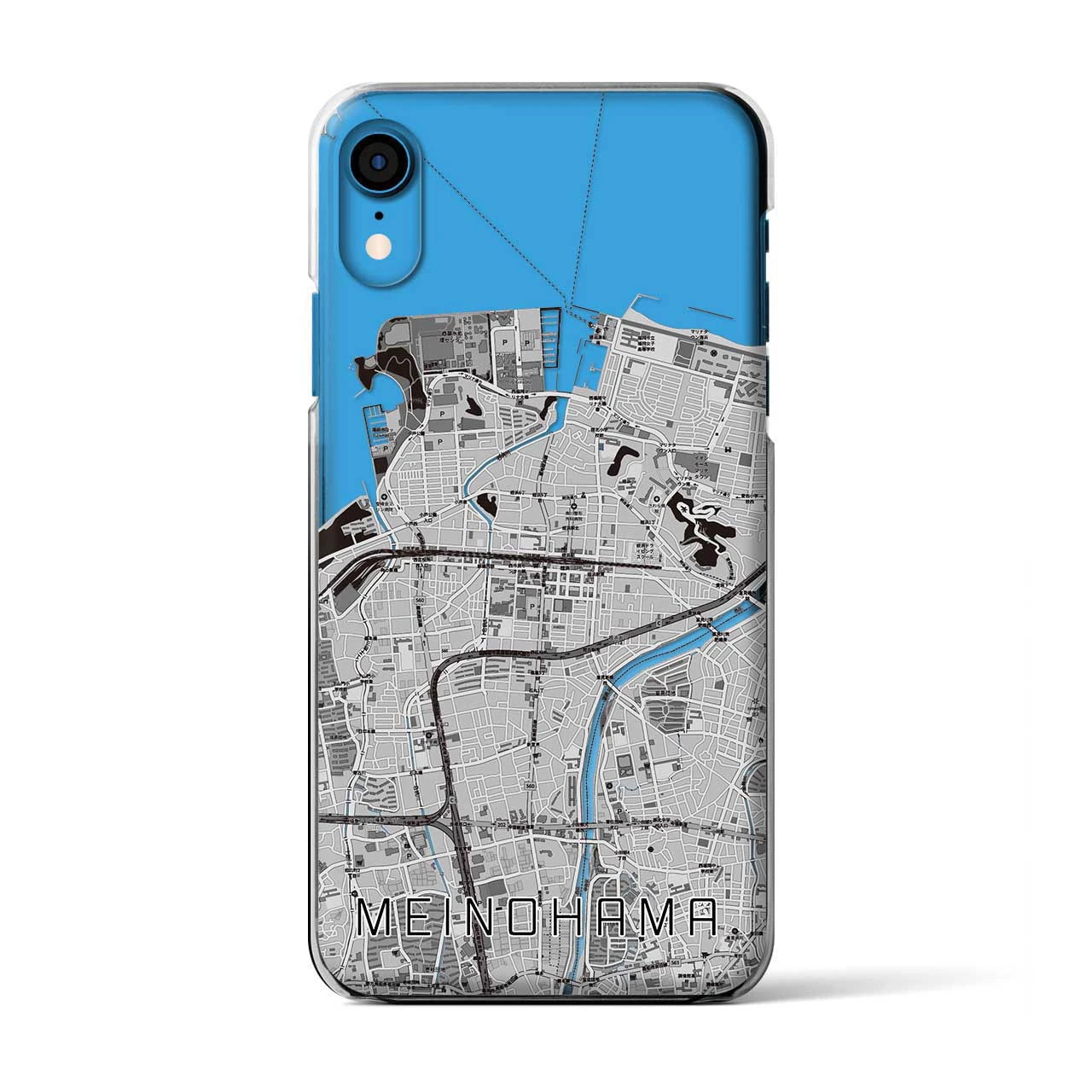 【姪浜(福岡県)】地図柄iPhoneケース(クリアタイプ)