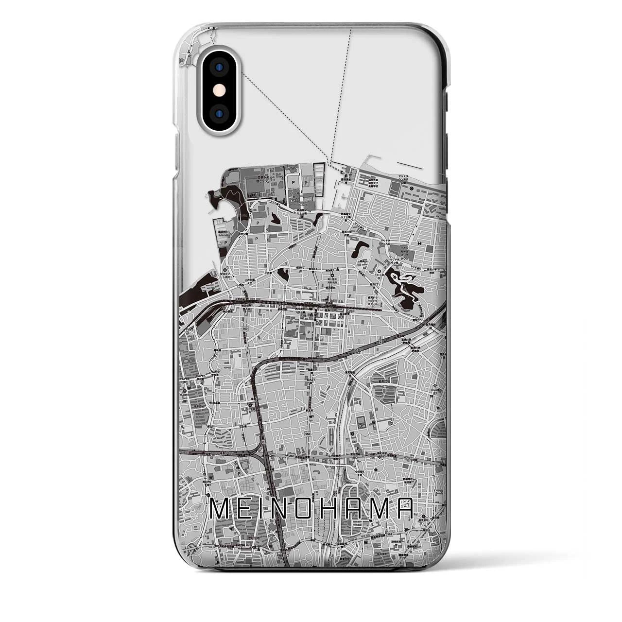 【姪浜(福岡県)】地図柄iPhoneケース(クリアタイプ)