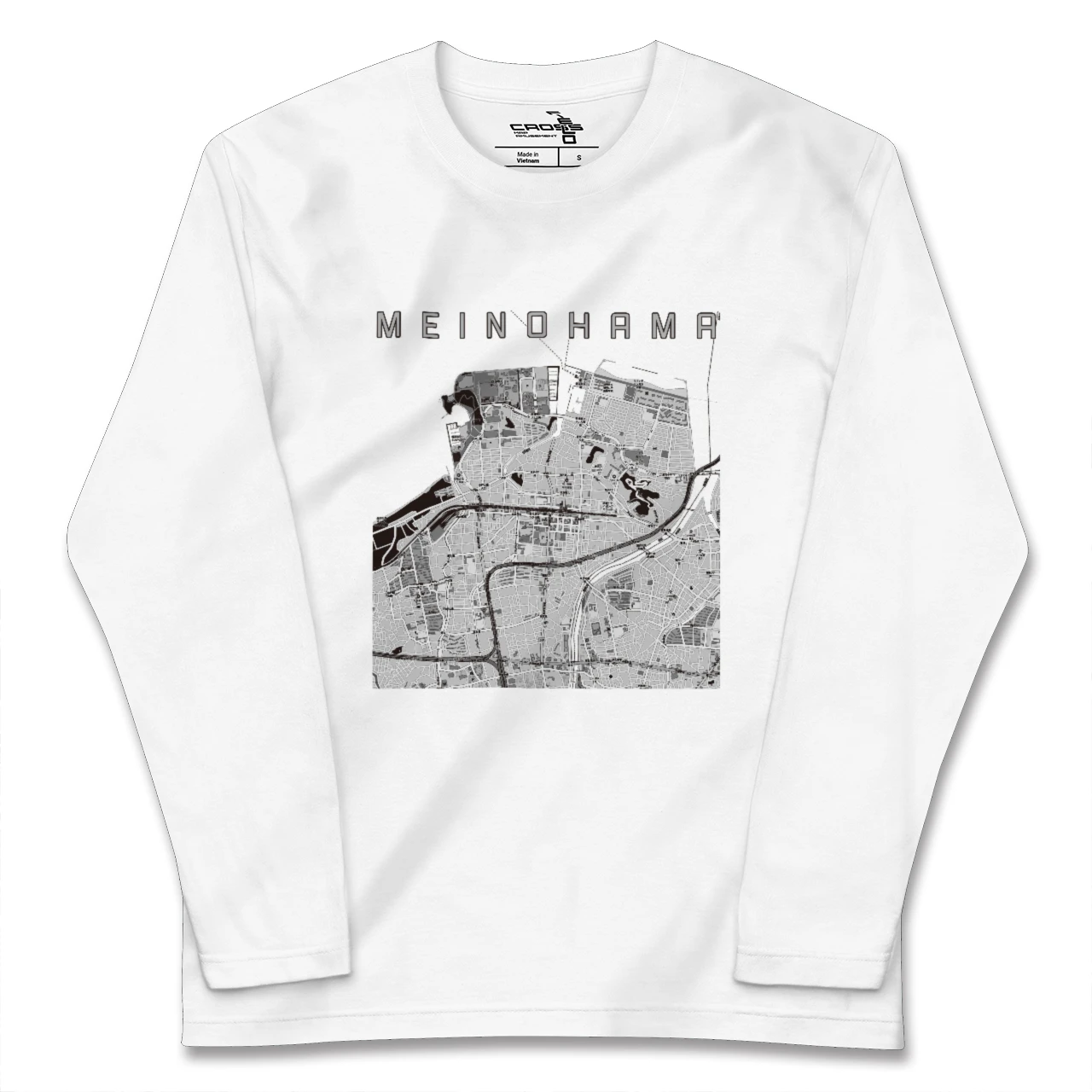 【姪浜(福岡県)】地図柄ロングスリーブTシャツ