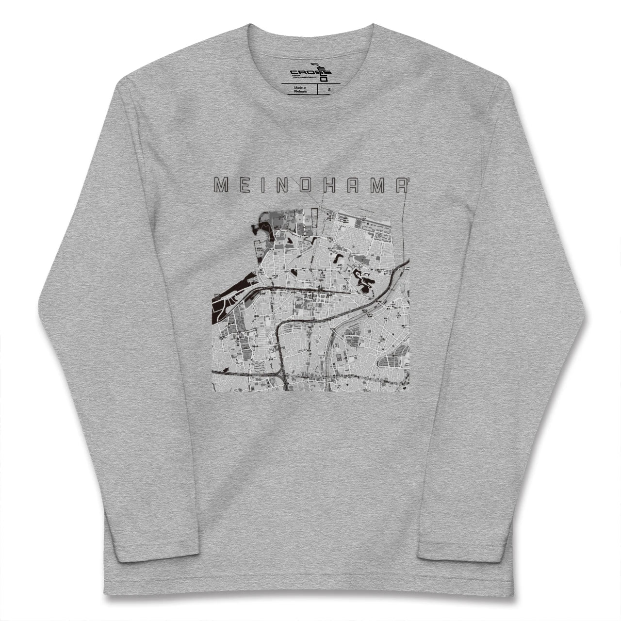 【姪浜(福岡県)】地図柄ロングスリーブTシャツ