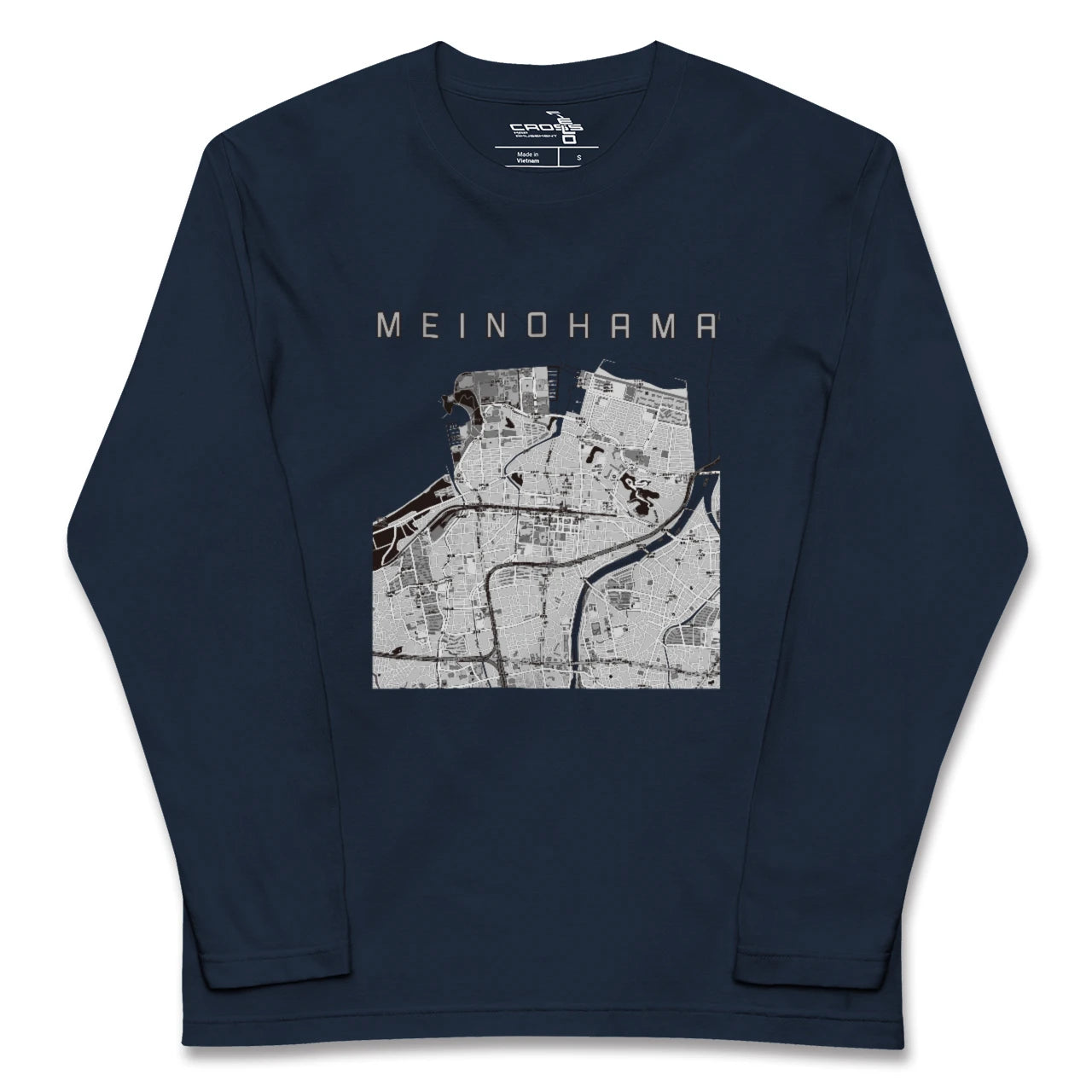 【姪浜(福岡県)】地図柄ロングスリーブTシャツ
