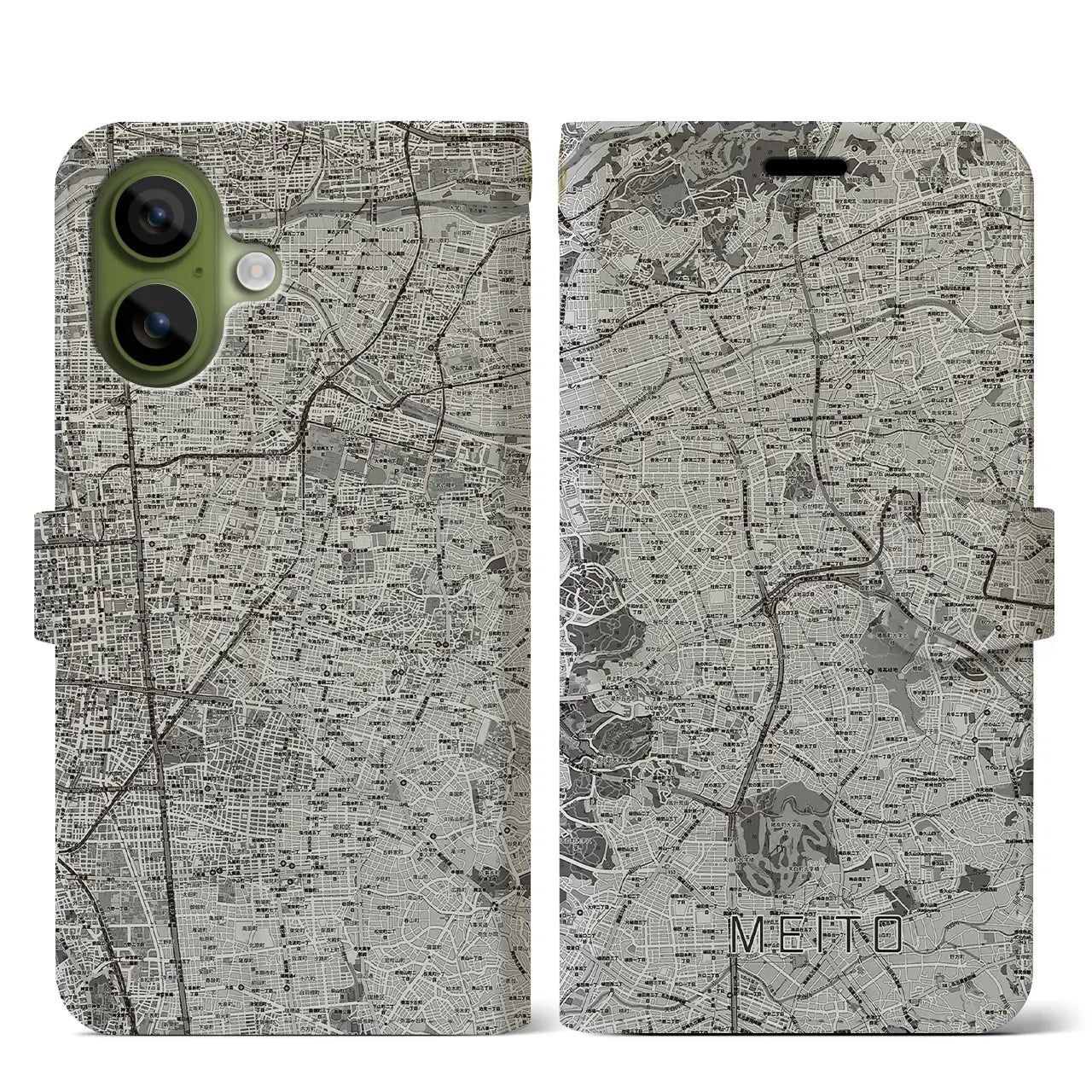 【名東(愛知県)】地図柄iPhoneケース(手帳タイプ)