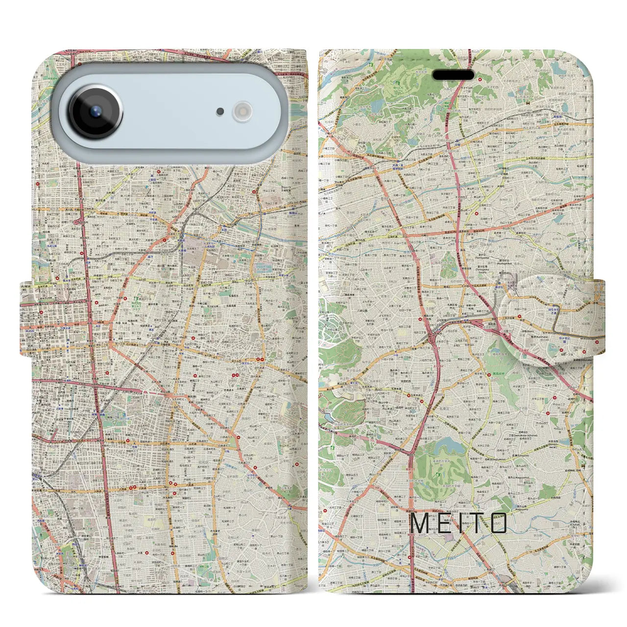 【名東(愛知県)】地図柄iPhoneケース(手帳タイプ)