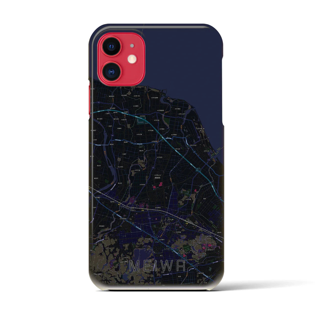 【明和(三重県)】地図柄iPhoneケース(バックカバータイプ)