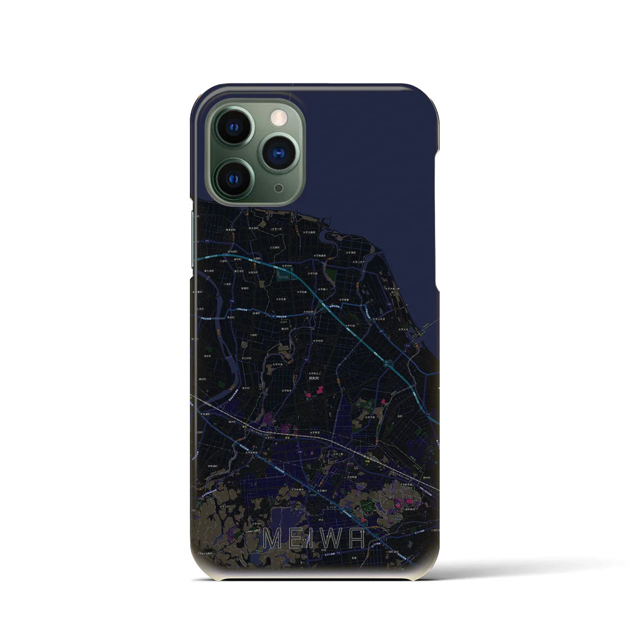 【明和(三重県)】地図柄iPhoneケース(バックカバータイプ)