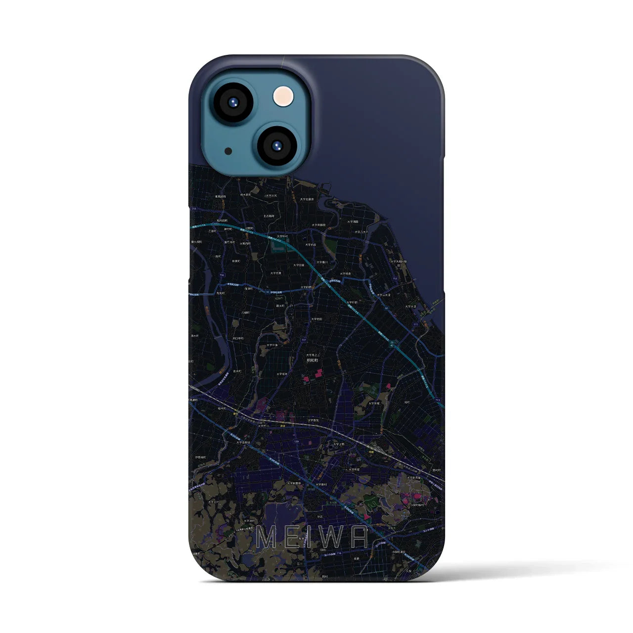 【明和(三重県)】地図柄iPhoneケース(バックカバータイプ)