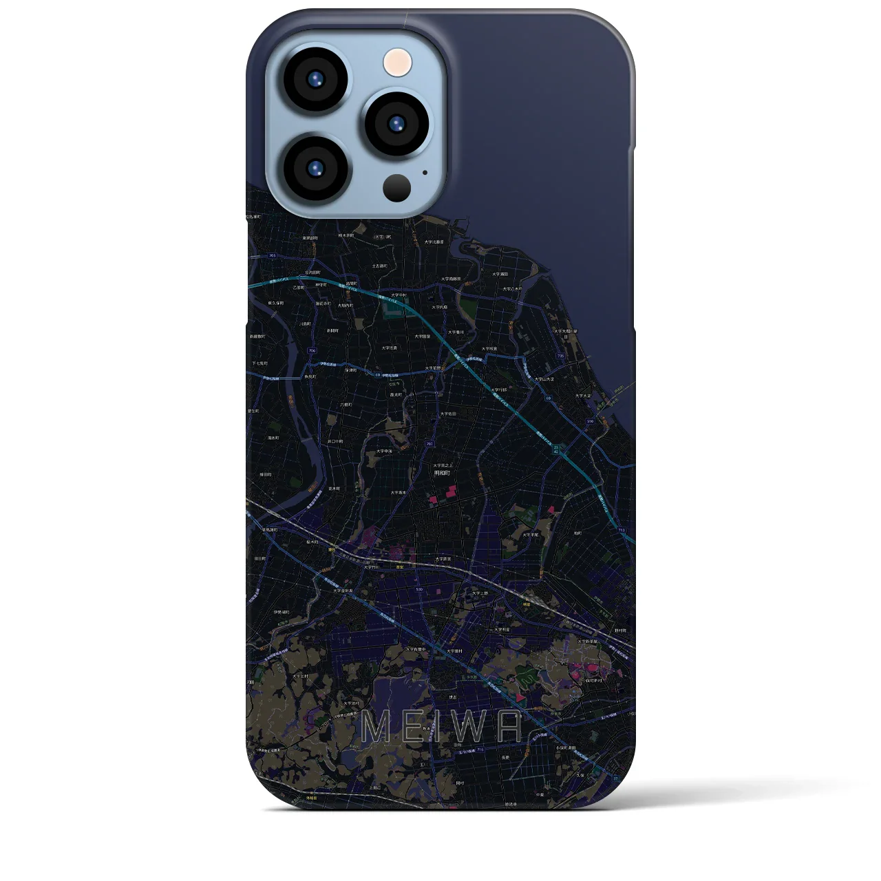 【明和(三重県)】地図柄iPhoneケース(バックカバータイプ)