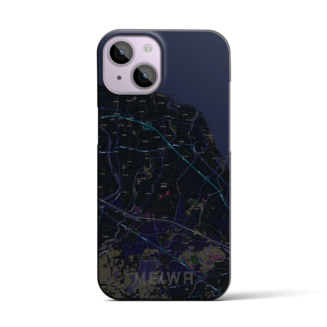 【明和(三重県)】地図柄iPhoneケース(バックカバータイプ)