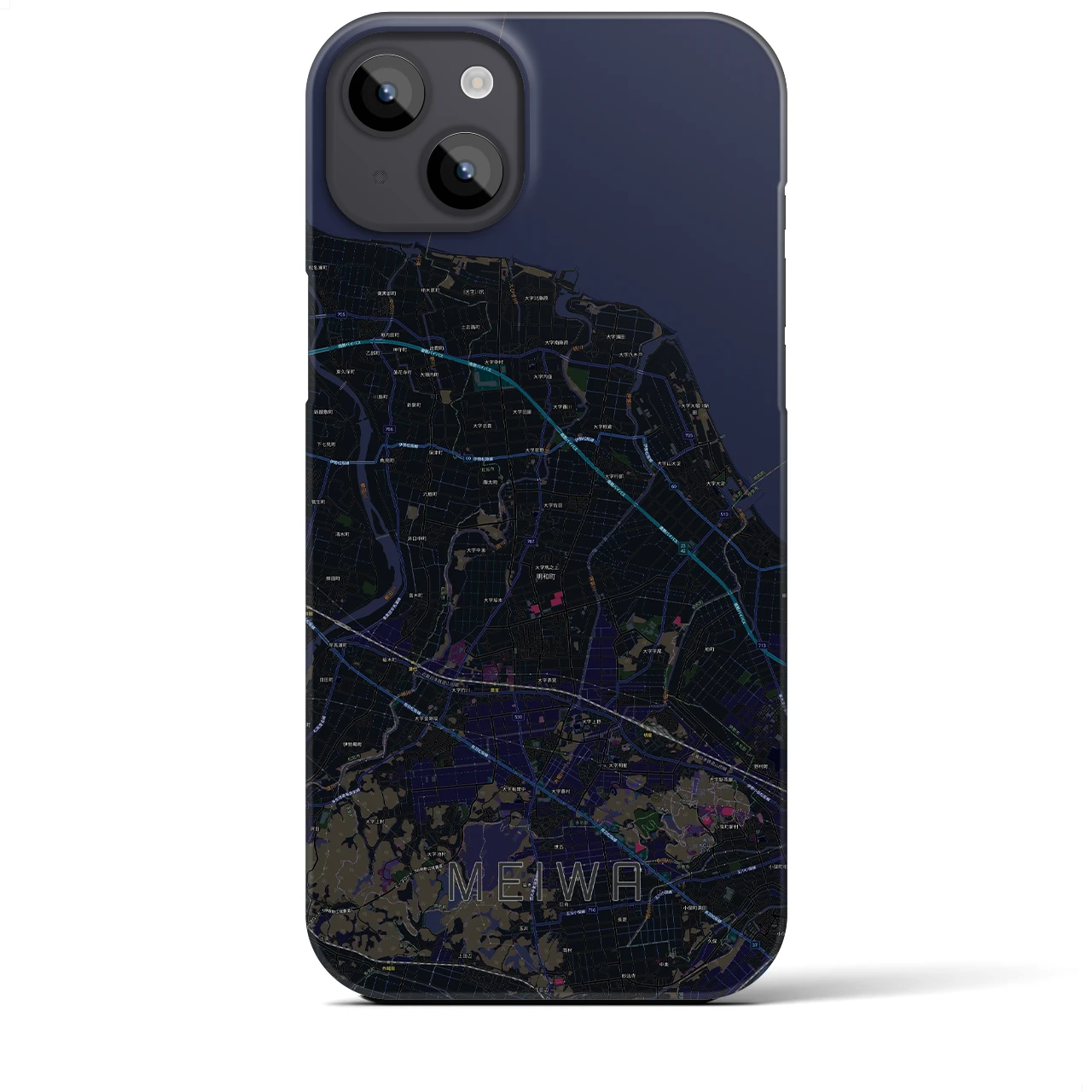 【明和(三重県)】地図柄iPhoneケース(バックカバータイプ)