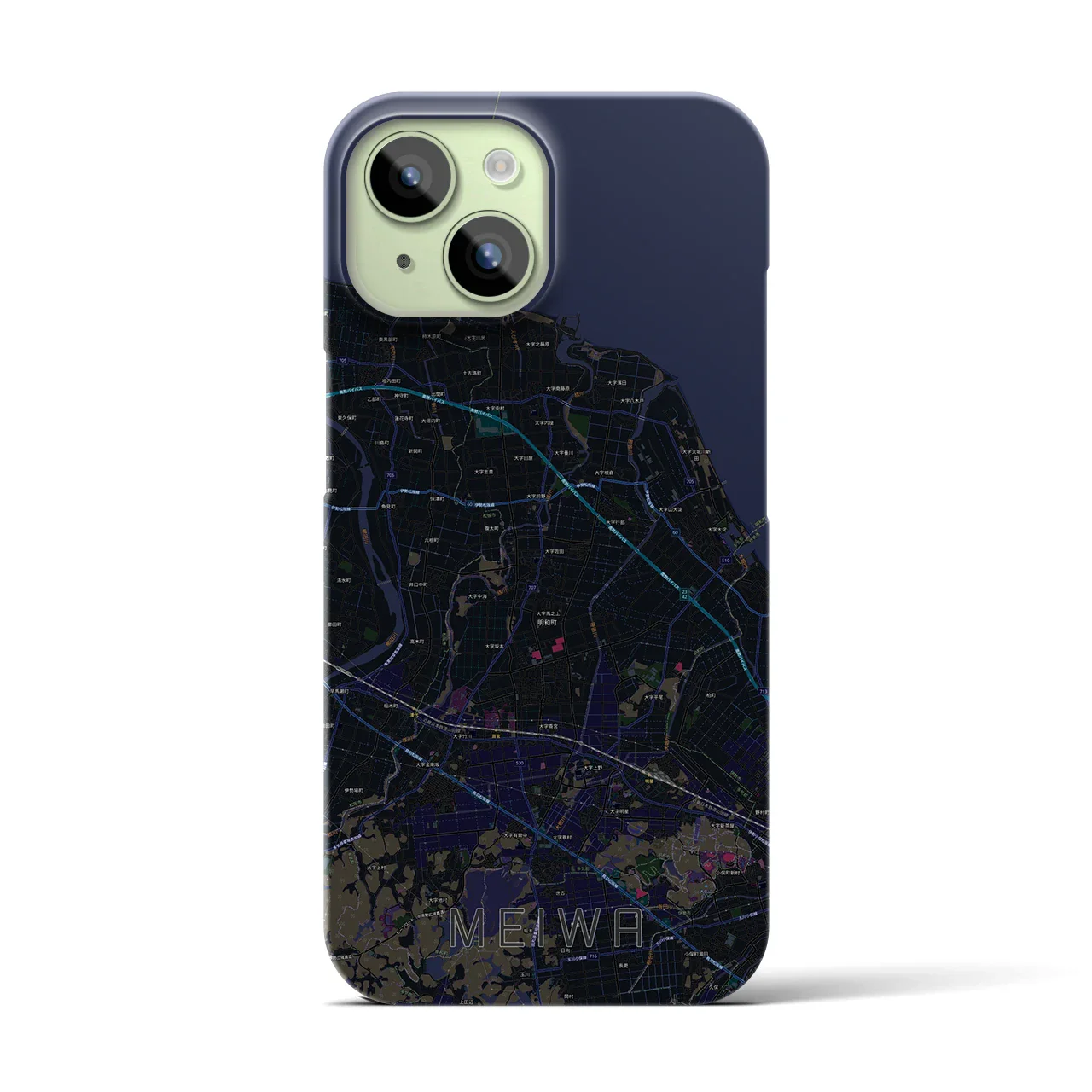 【明和(三重県)】地図柄iPhoneケース(バックカバータイプ)