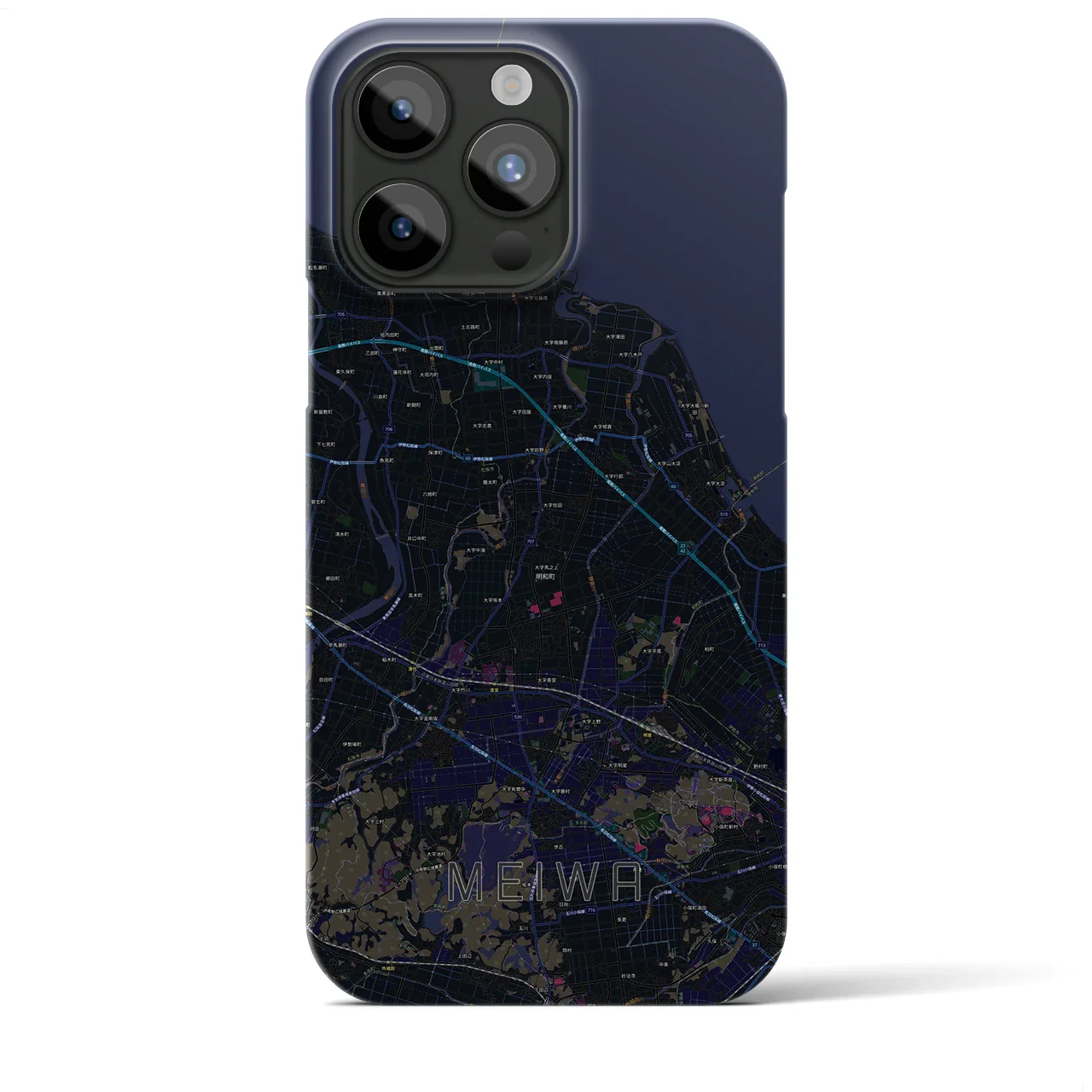 【明和(三重県)】地図柄iPhoneケース(バックカバータイプ)