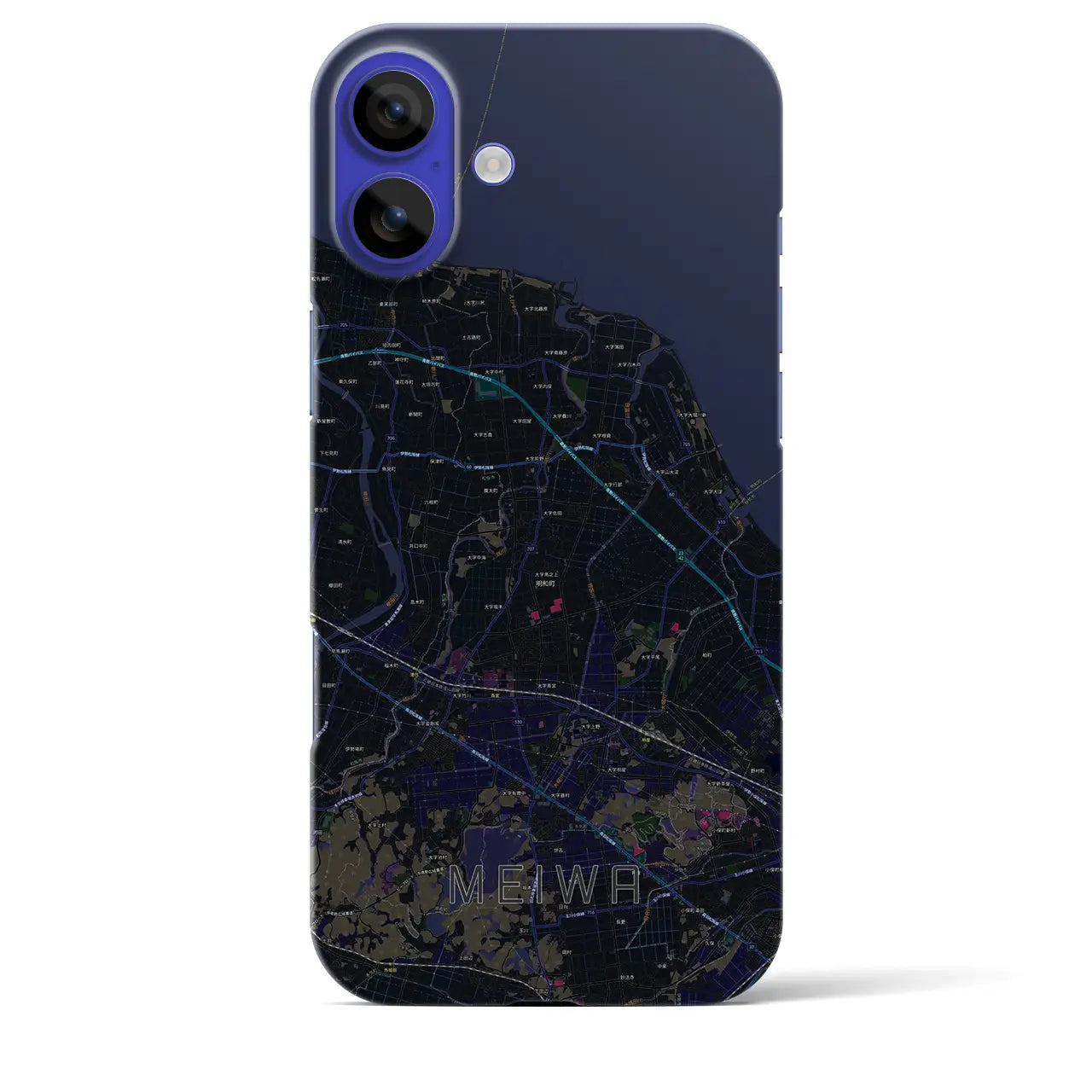 【明和(三重県)】地図柄iPhoneケース(バックカバータイプ)