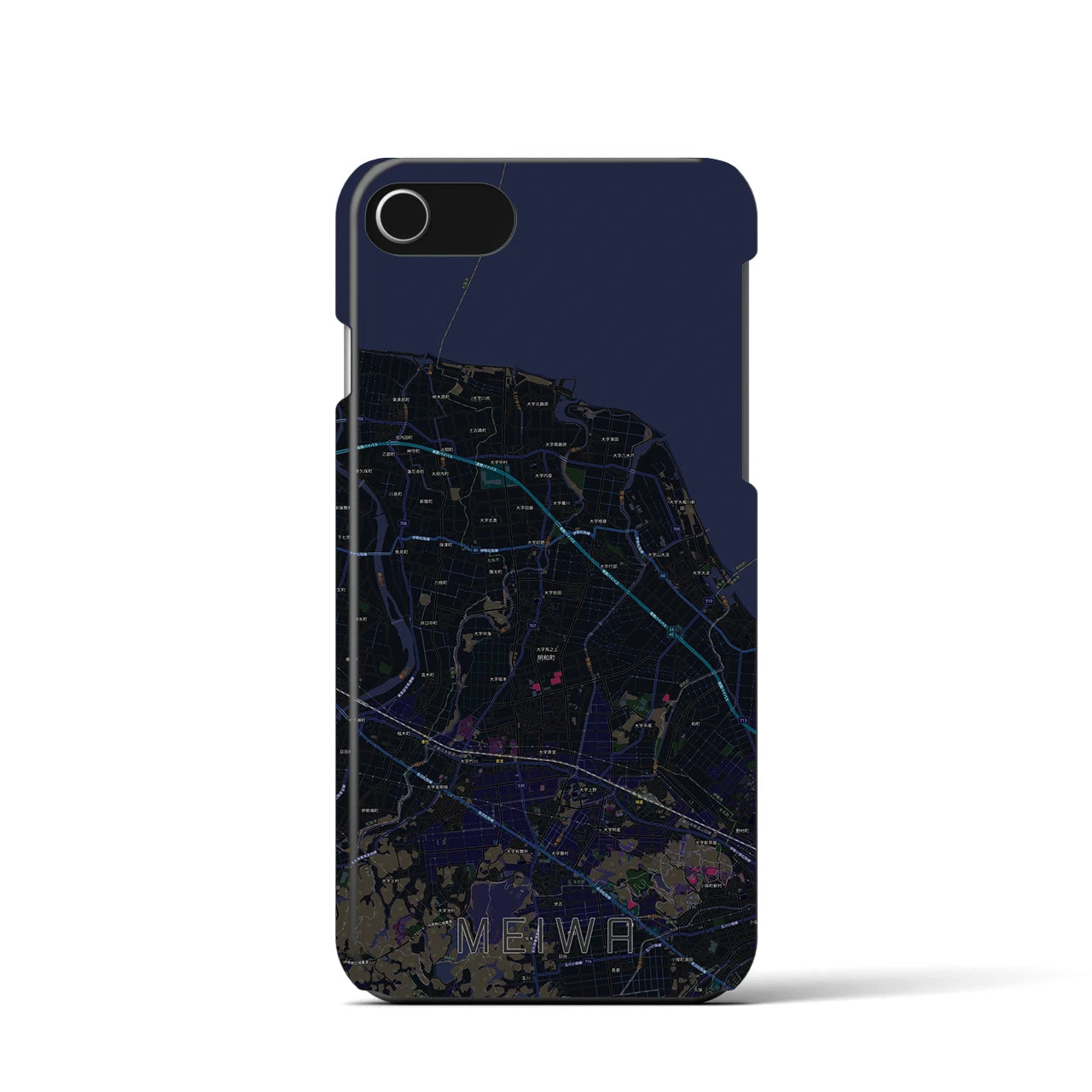 【明和(三重県)】地図柄iPhoneケース(バックカバータイプ)