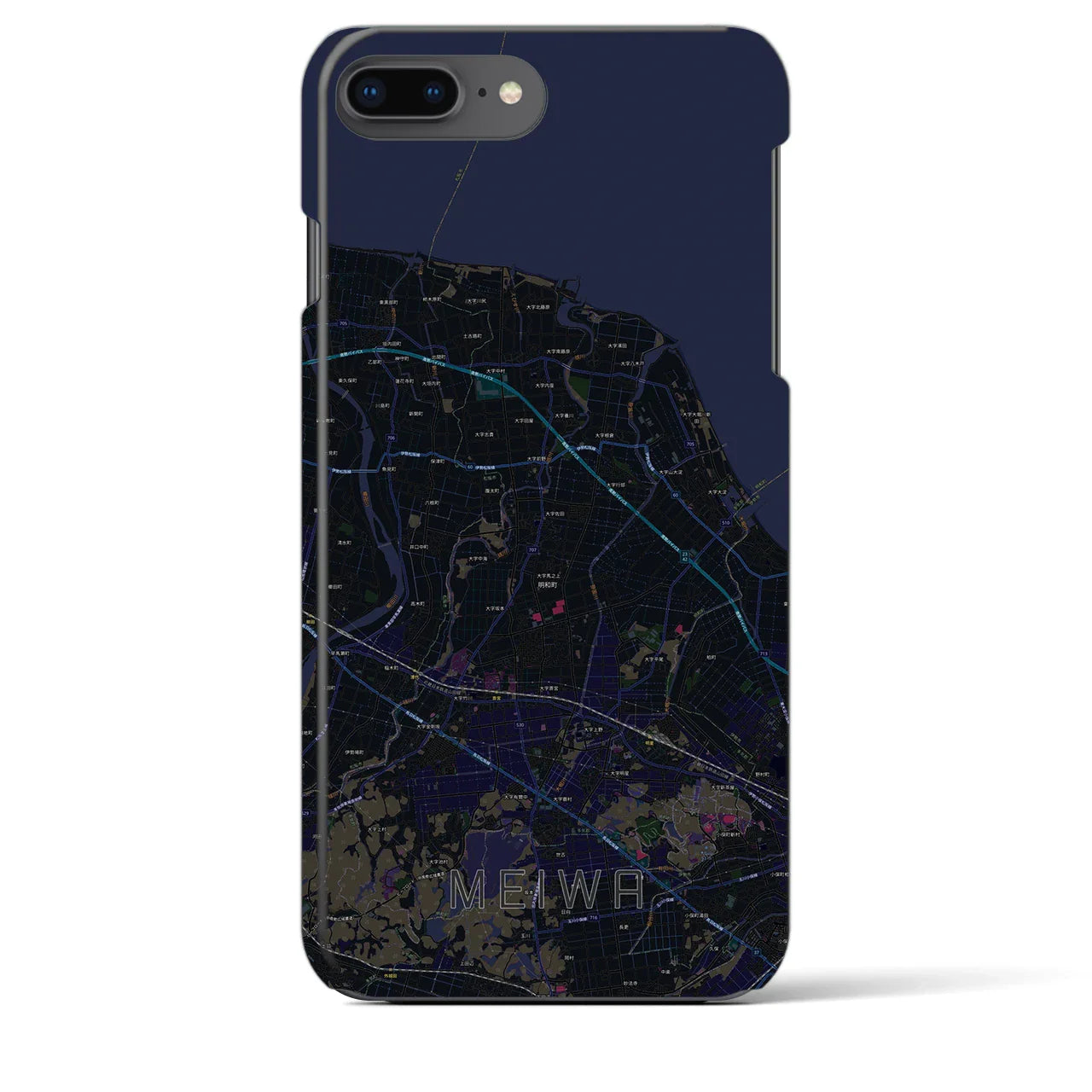 【明和(三重県)】地図柄iPhoneケース(バックカバータイプ)