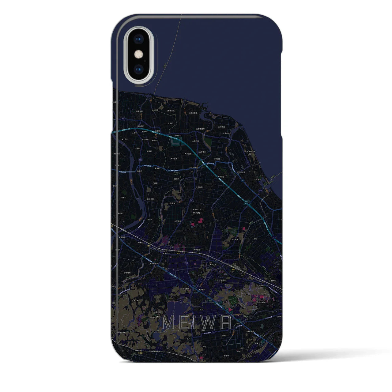 【明和(三重県)】地図柄iPhoneケース(バックカバータイプ)