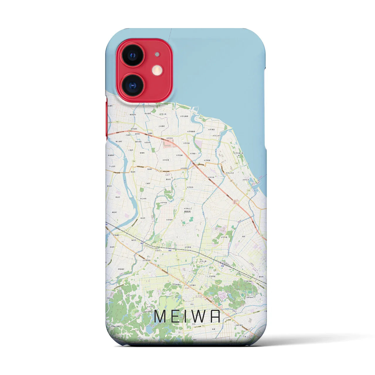 【明和(三重県)】地図柄iPhoneケース(バックカバータイプ)