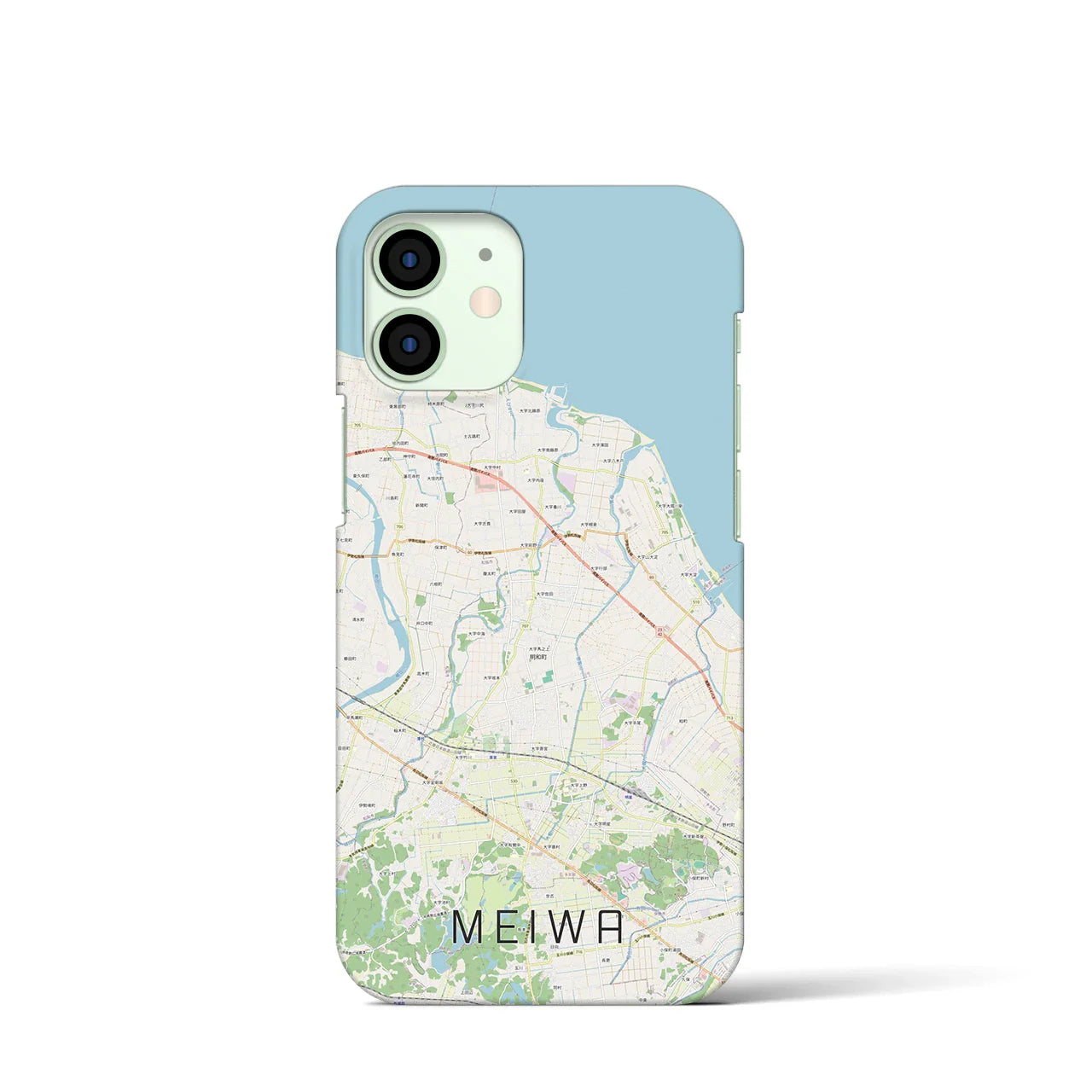 【明和(三重県)】地図柄iPhoneケース(バックカバータイプ)