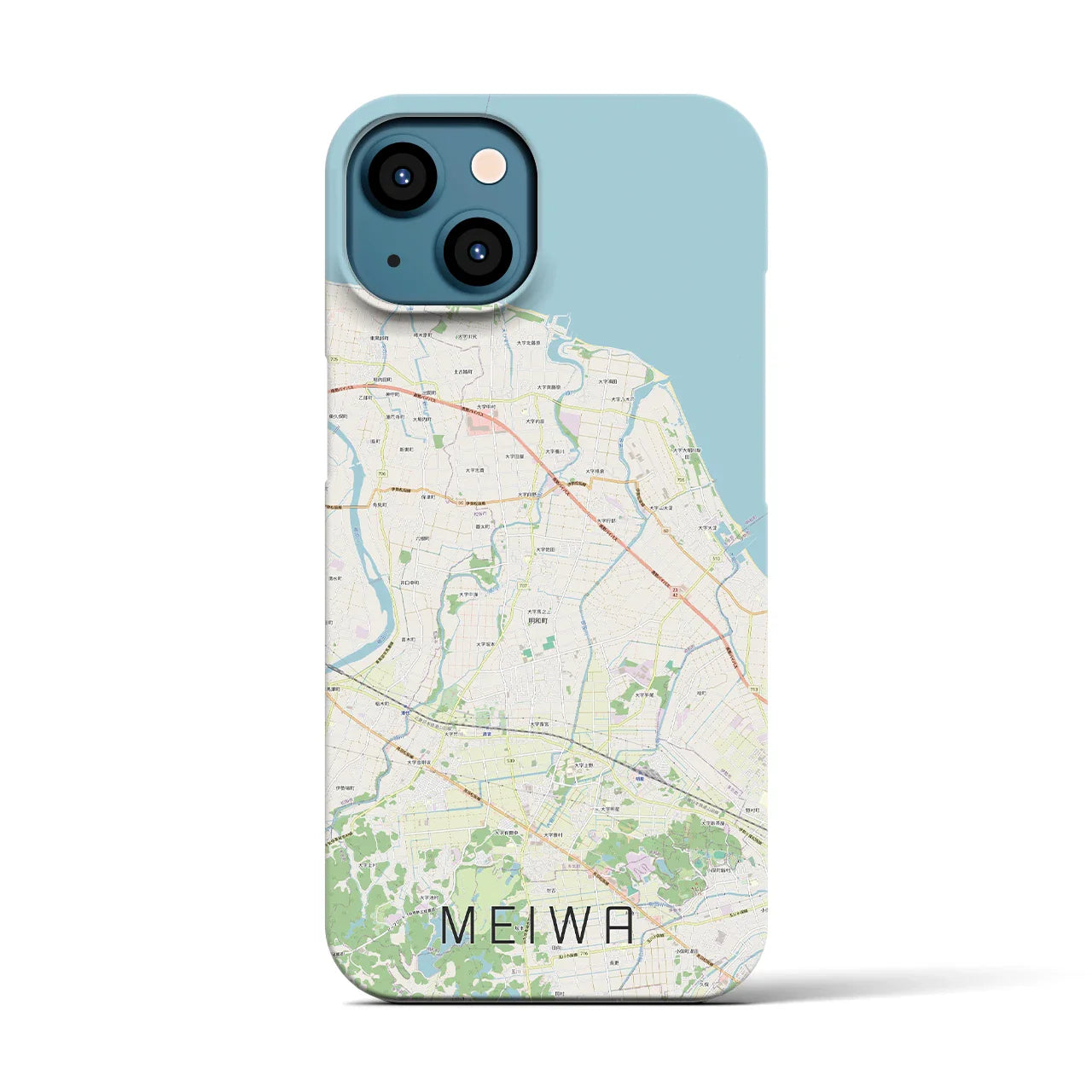 【明和(三重県)】地図柄iPhoneケース(バックカバータイプ)