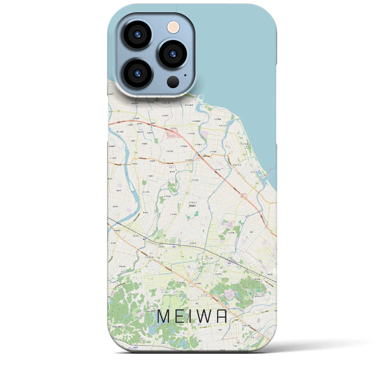 【明和(三重県)】地図柄iPhoneケース(バックカバータイプ)
