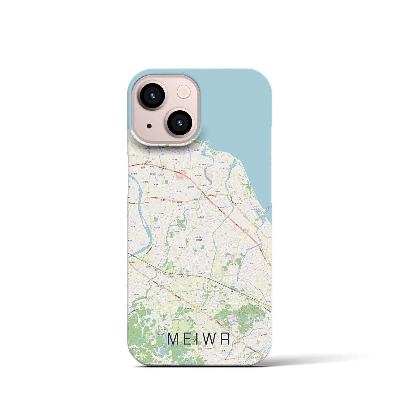 【明和(三重県)】地図柄iPhoneケース(バックカバータイプ)