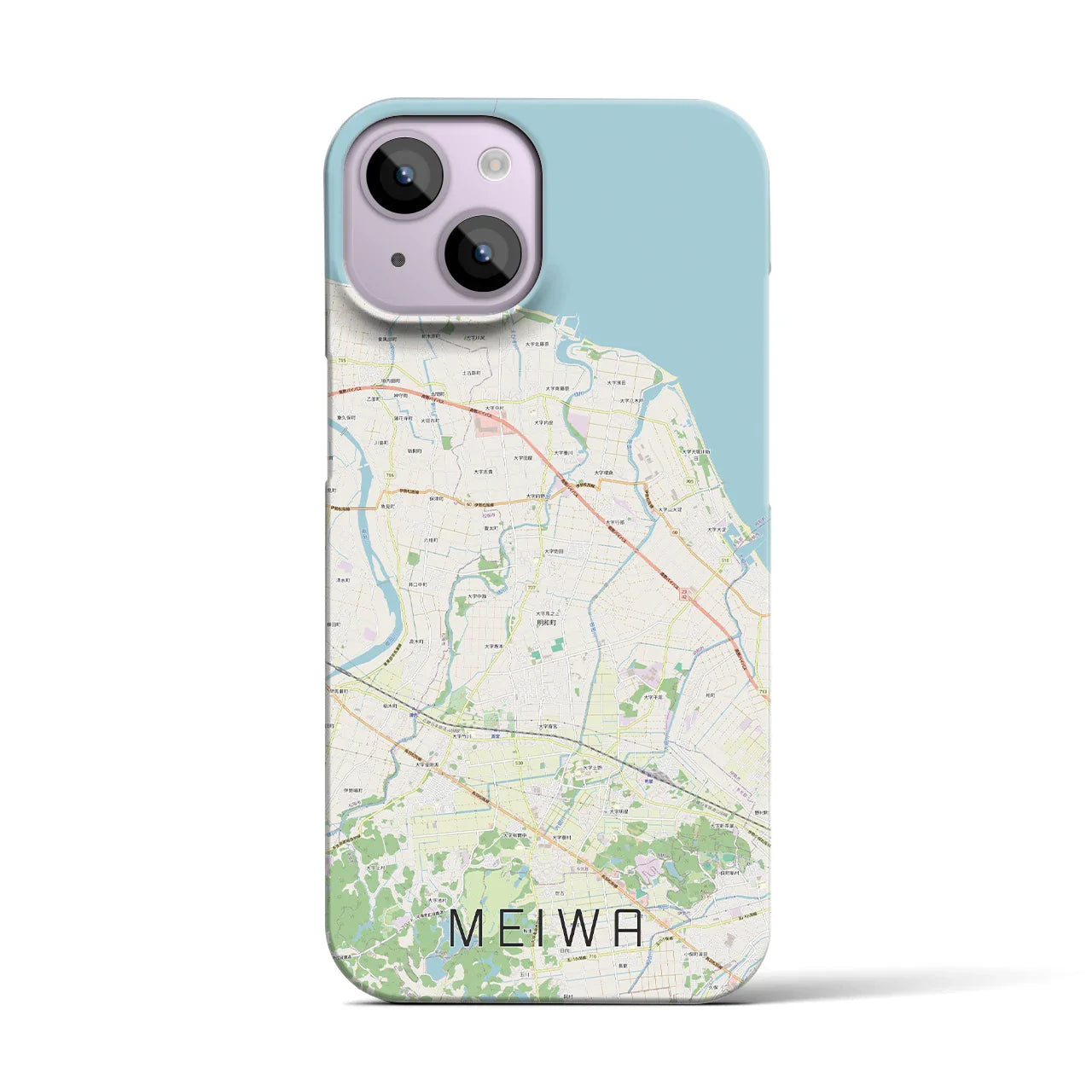 【明和(三重県)】地図柄iPhoneケース(バックカバータイプ)
