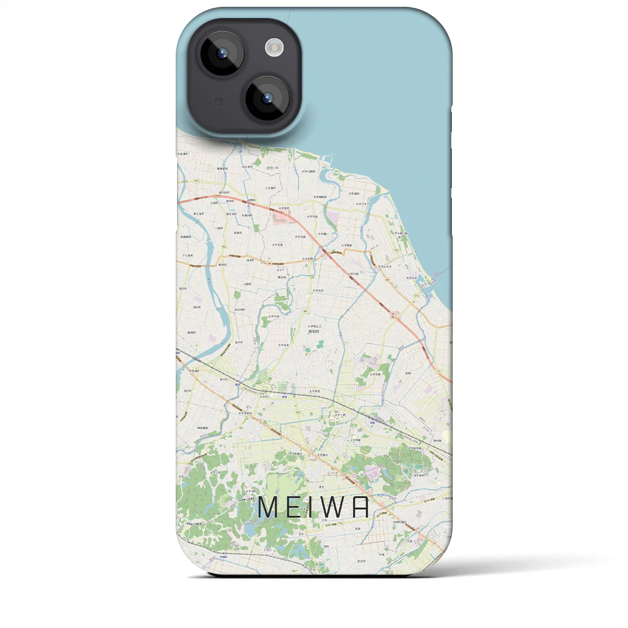 【明和(三重県)】地図柄iPhoneケース(バックカバータイプ)