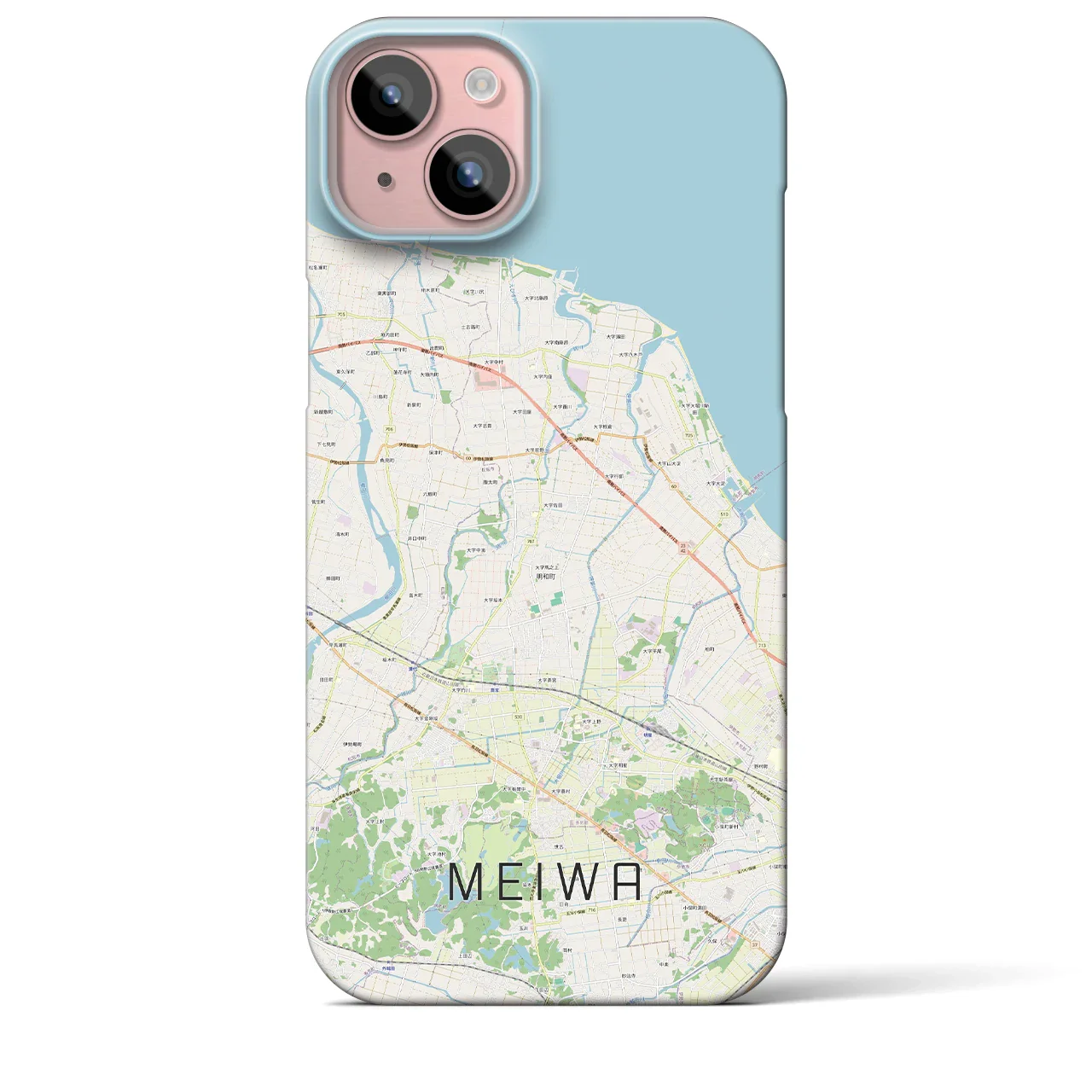 【明和(三重県)】地図柄iPhoneケース(バックカバータイプ)