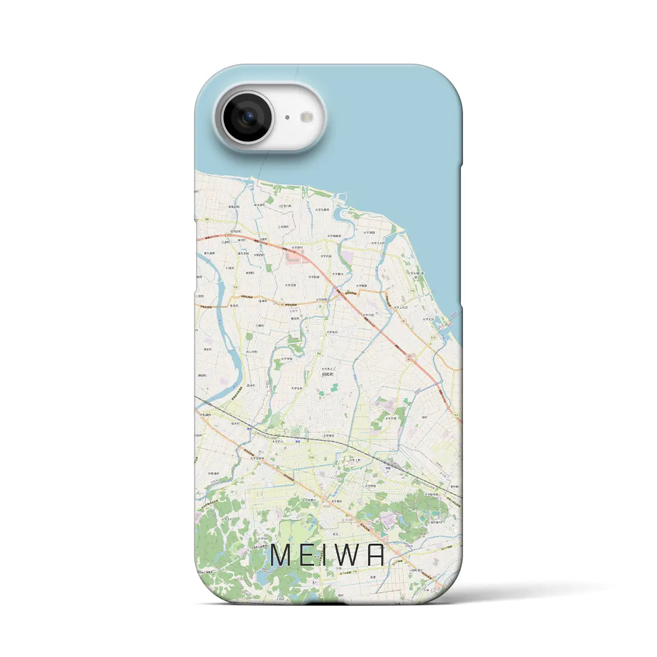 【明和(三重県)】地図柄iPhoneケース(バックカバータイプ)