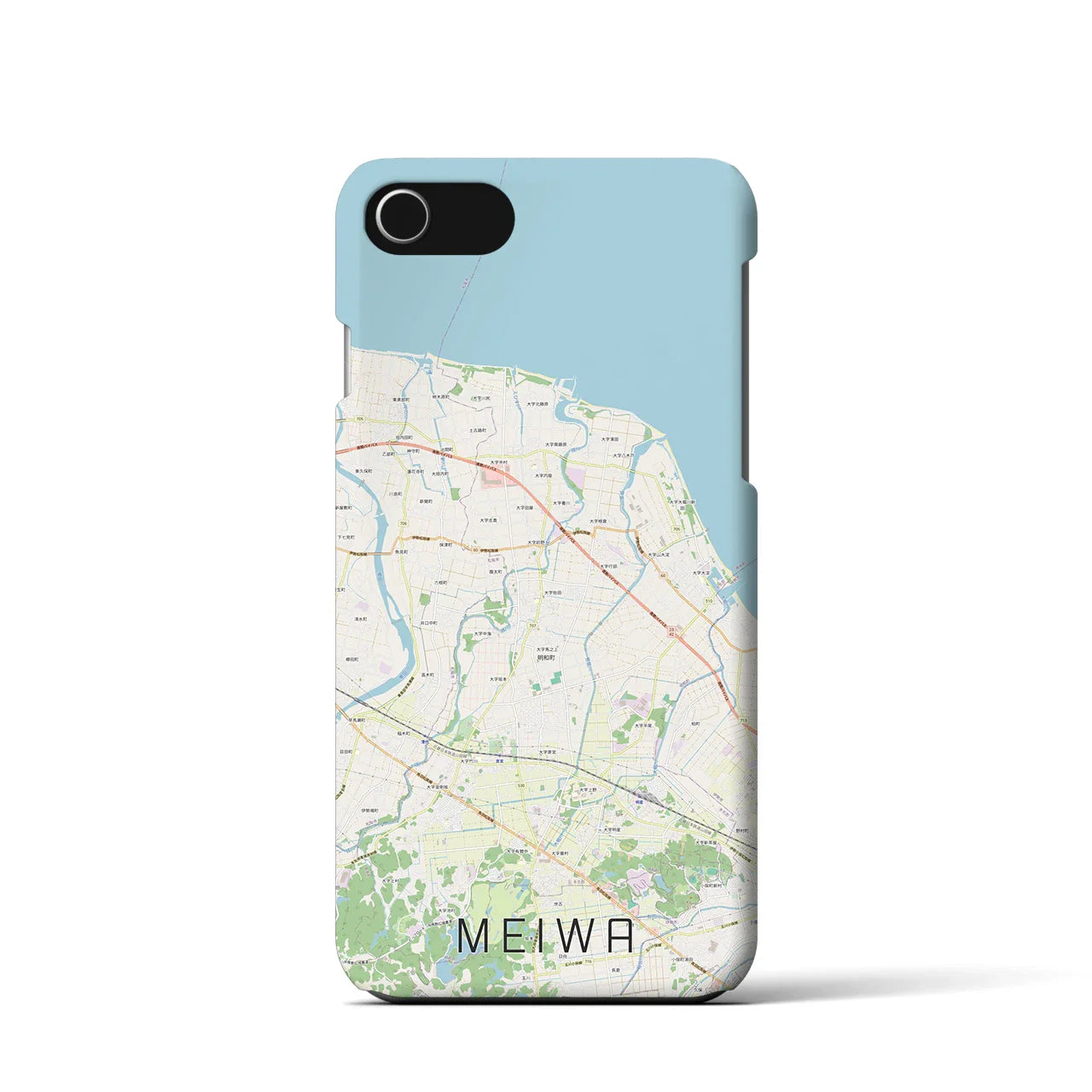 【明和(三重県)】地図柄iPhoneケース(バックカバータイプ)