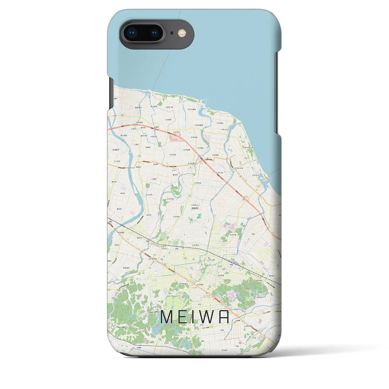 【明和(三重県)】地図柄iPhoneケース(バックカバータイプ)