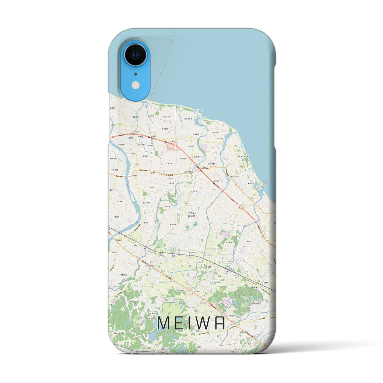 【明和(三重県)】地図柄iPhoneケース(バックカバータイプ)