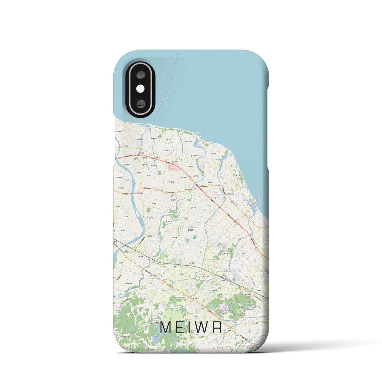 【明和(三重県)】地図柄iPhoneケース(バックカバータイプ)