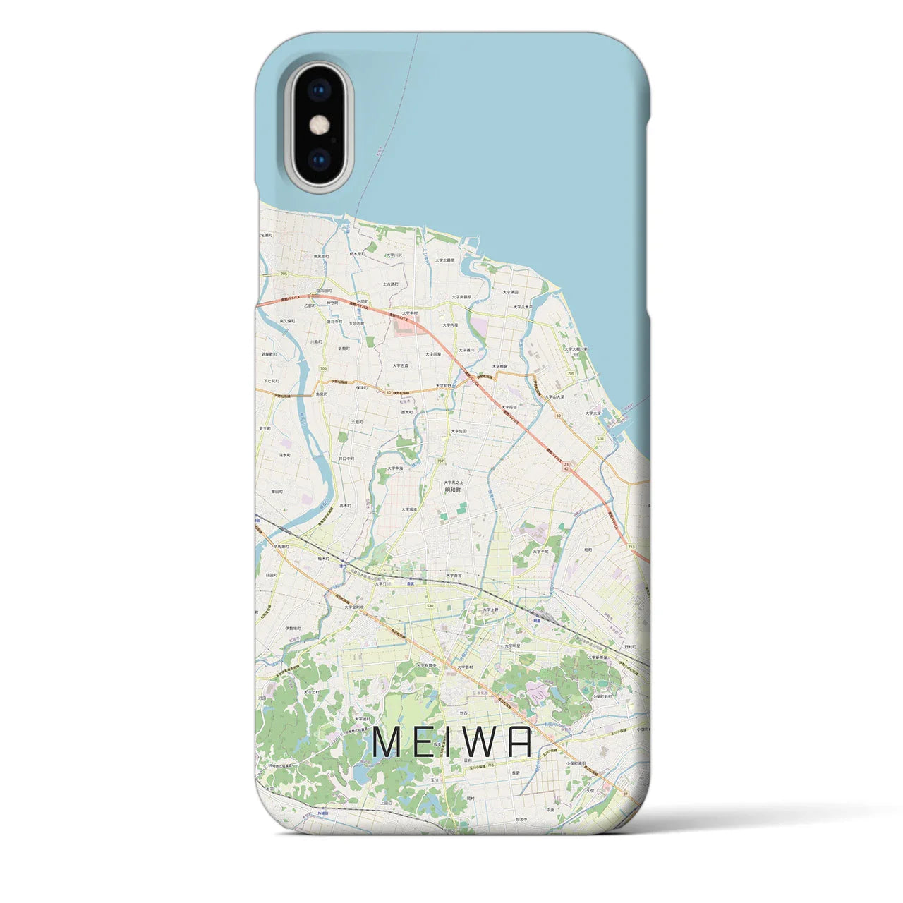 【明和(三重県)】地図柄iPhoneケース(バックカバータイプ)