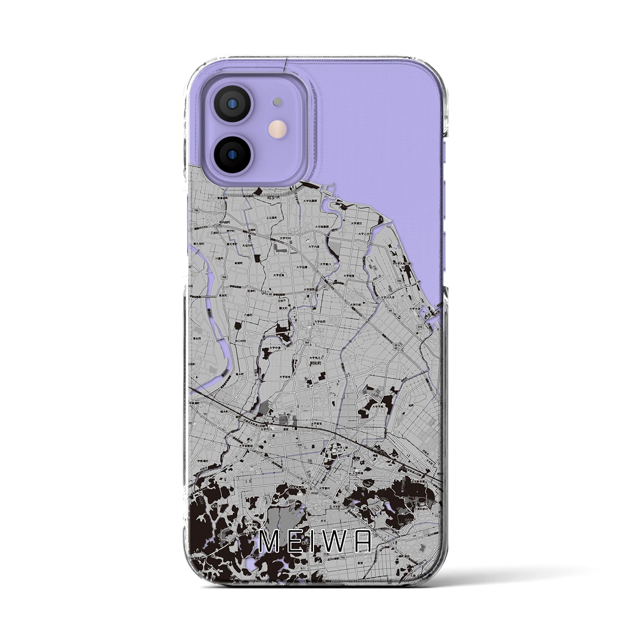 【明和(三重県)】地図柄iPhoneケース(クリアタイプ)