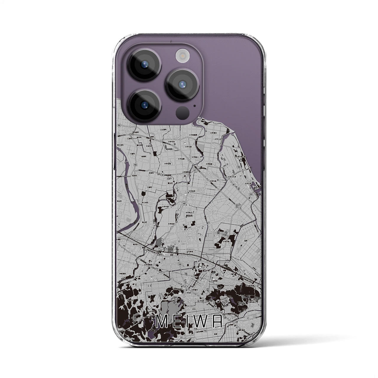 【明和(三重県)】地図柄iPhoneケース(クリアタイプ)