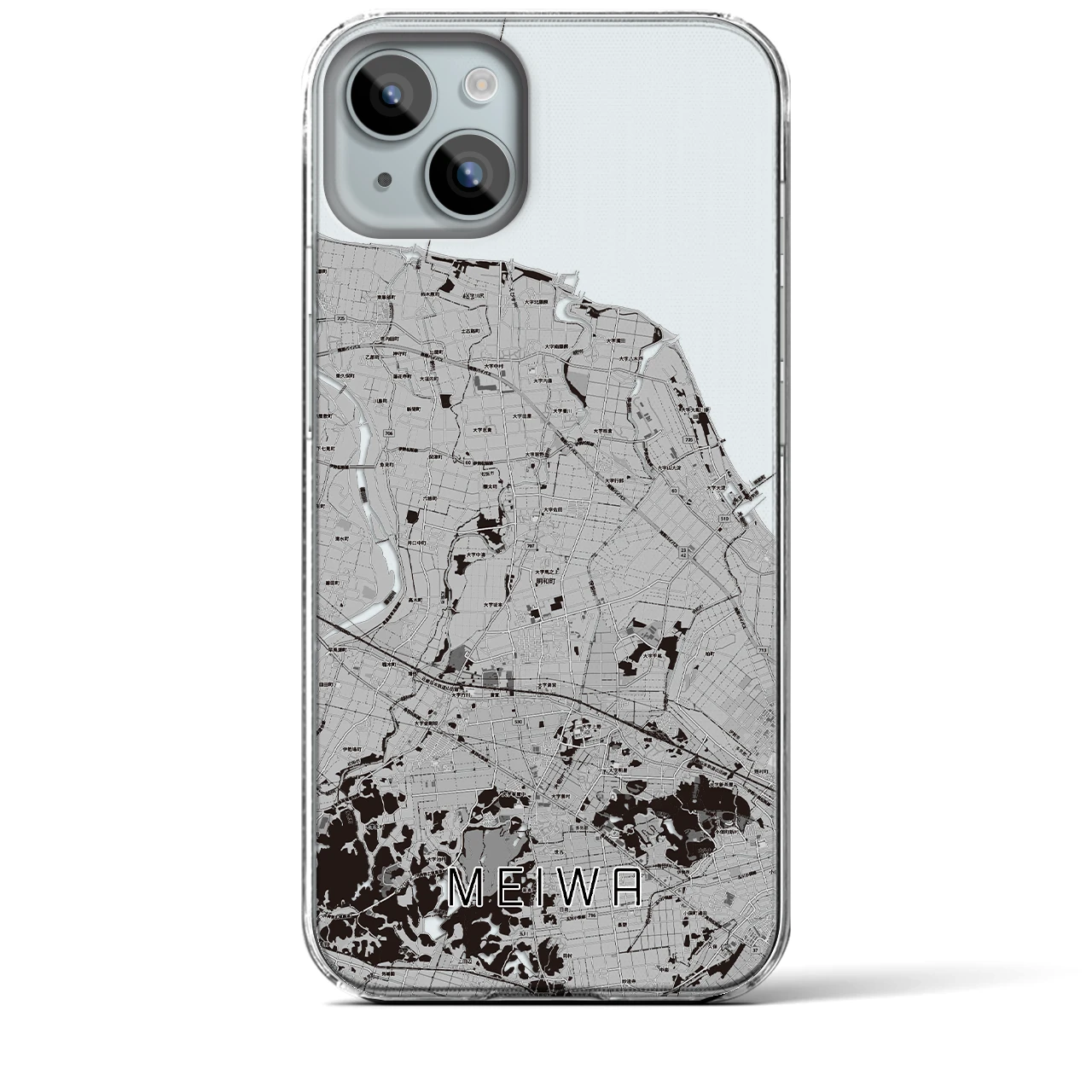 【明和(三重県)】地図柄iPhoneケース(クリアタイプ)