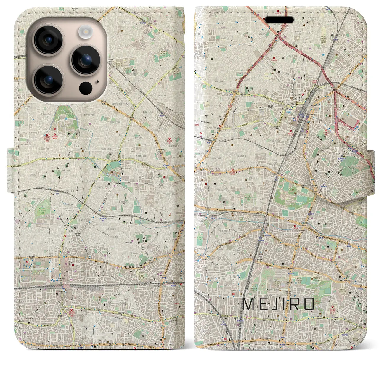 【目白(東京都)】地図柄iPhoneケース(手帳タイプ)