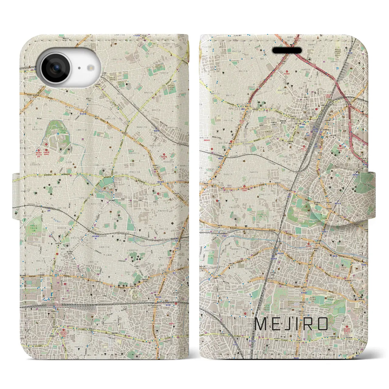 【目白(東京都)】地図柄iPhoneケース(手帳タイプ)